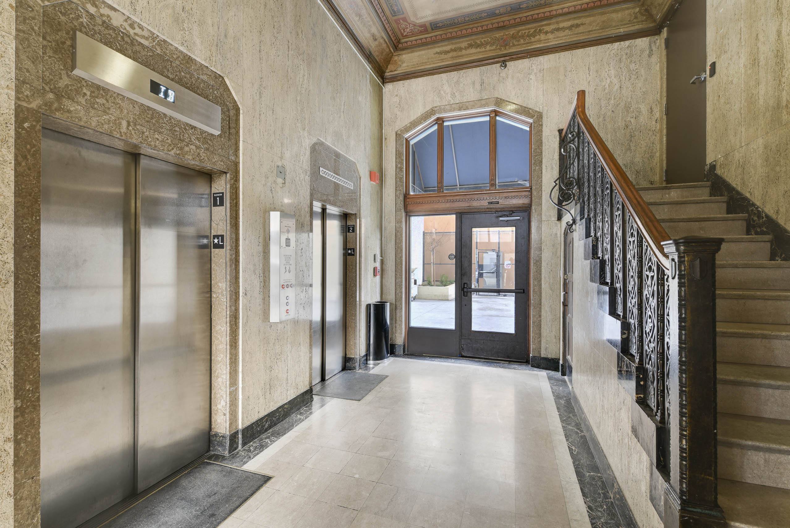 Hallway with a Staircase at Vintage Tower Apartments, San Jose, CA, 95113